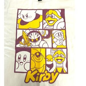 KIRBY Graphic Tee NEW 100% Cotton SS Ivory Purple Yellow Size Youth L